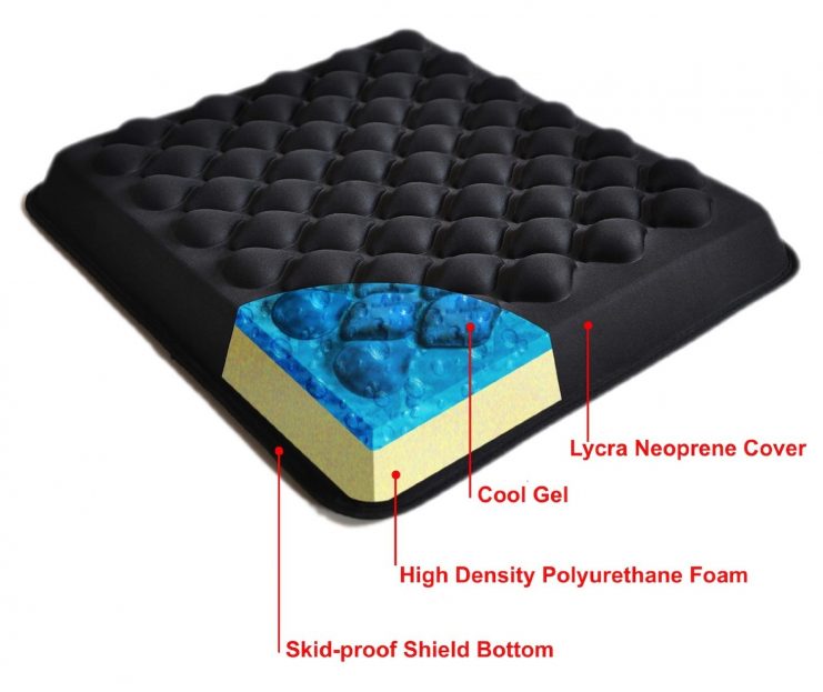 DJMed Gel & Foam Chair & Wheelchair Cushion Soft Coccyx, Tailbone Pillow